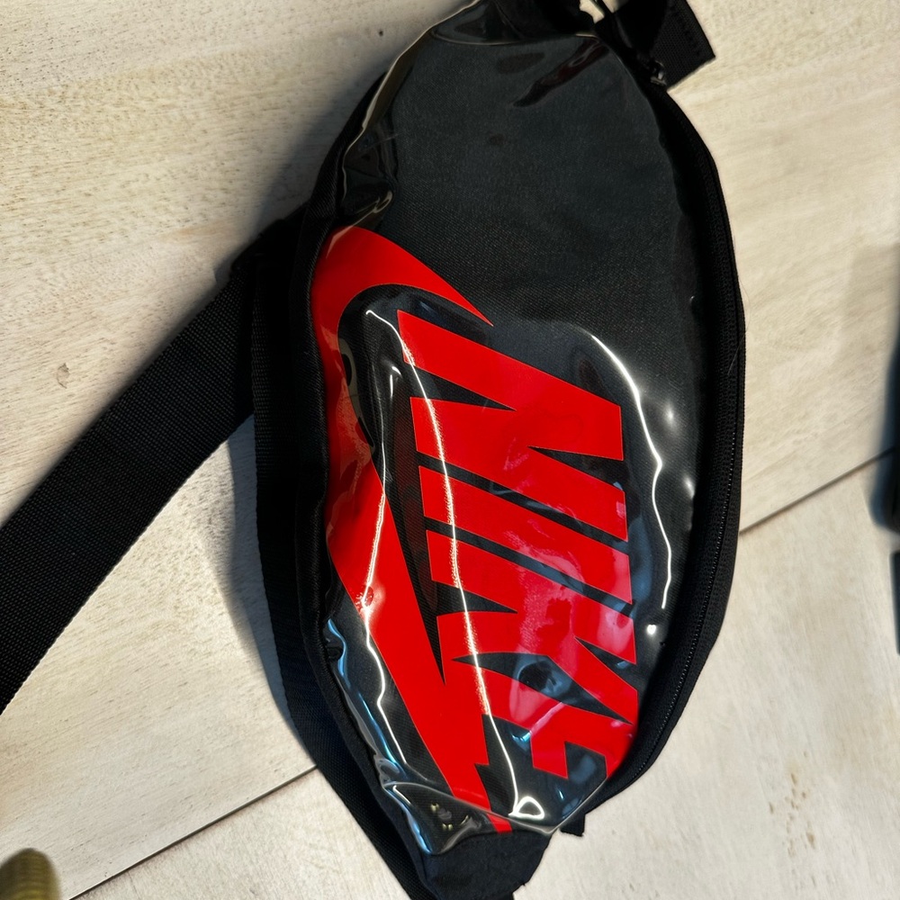 Nike Red and Black Belt Bag with Ergonomic Design